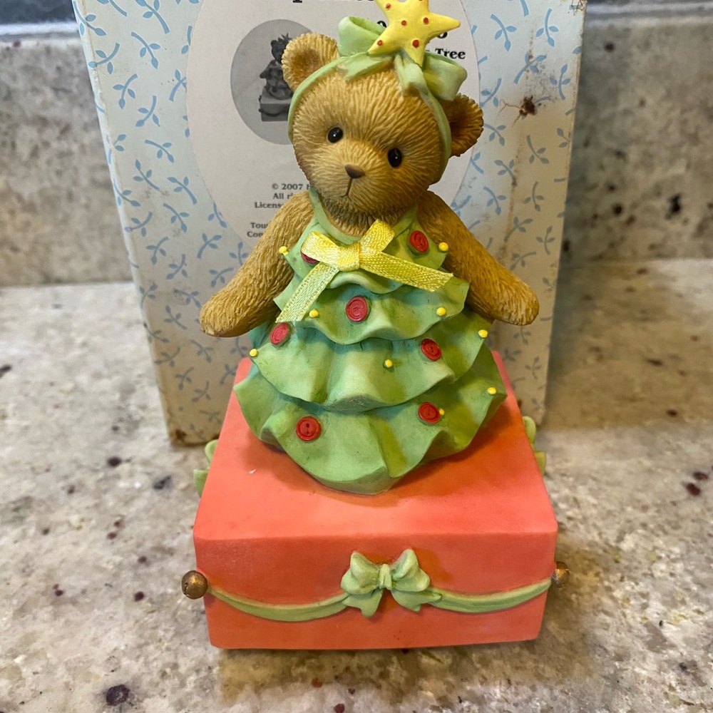ENESCO Cherished Teddies "O Christmas Tree"‎ Musical Figurine 2007 #4009188